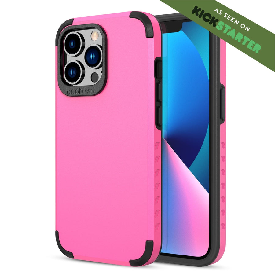 EcoBlvd Mojave Collection Case for Apple iPhone 13 Pro - Wildflower Pink (100% Compostable & Plant-Based)