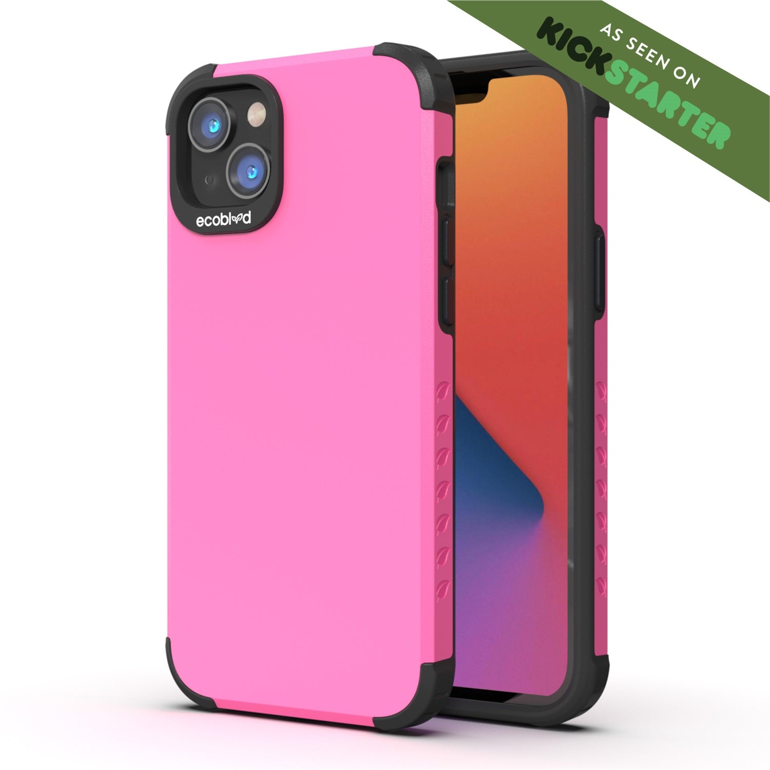 EcoBlvd Mojave Collection Case for Apple iPhone 14 Plus - Wildflower Pink (100% Compostable & Plant-Based)