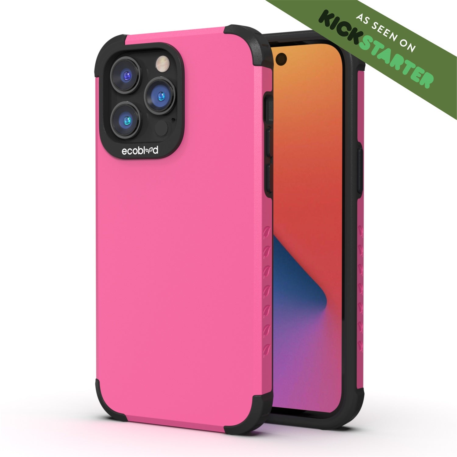 EcoBlvd Mojave Collection Case for Apple iPhone 14 Pro Max - Wildflower Pink (100% Compostable & Plant-Based)