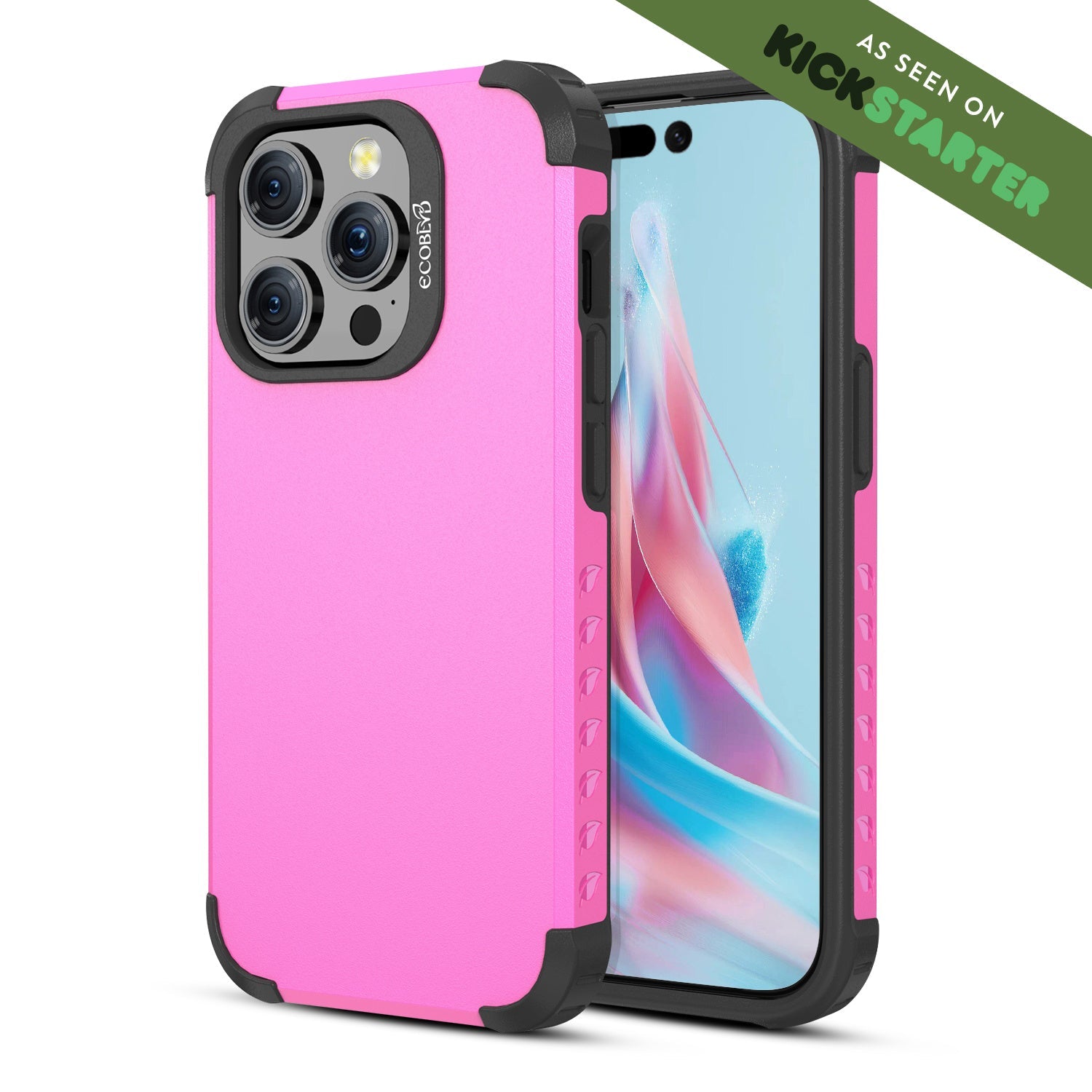 EcoBlvd MojaveCollectionCase for Apple iPhone 15 Pro (6.1) -Wildflower Pink (100% Compostable & Plant-Based)