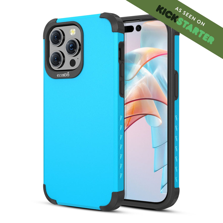 EcoBlvd MojaveCollectionCase for Apple iPhone 15 Pro Max (6.7) -Cascade Blue (100% Compostable & Plant-Based)