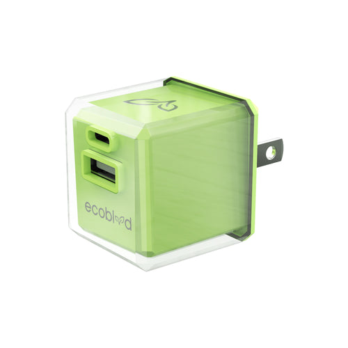 EcoBlvd PowerPlant Dual Port Wall Charger (Power Delivery & QC3.0)(30W) - Green - ECO-PP-30W-GN-2.jpg