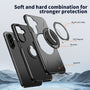 EDGE Mag Carbon Case with Magnetic Kickstand Ring for Samsung Galaxy A27 5G - Black - EDMGCBNA27-BK-4.jpg
