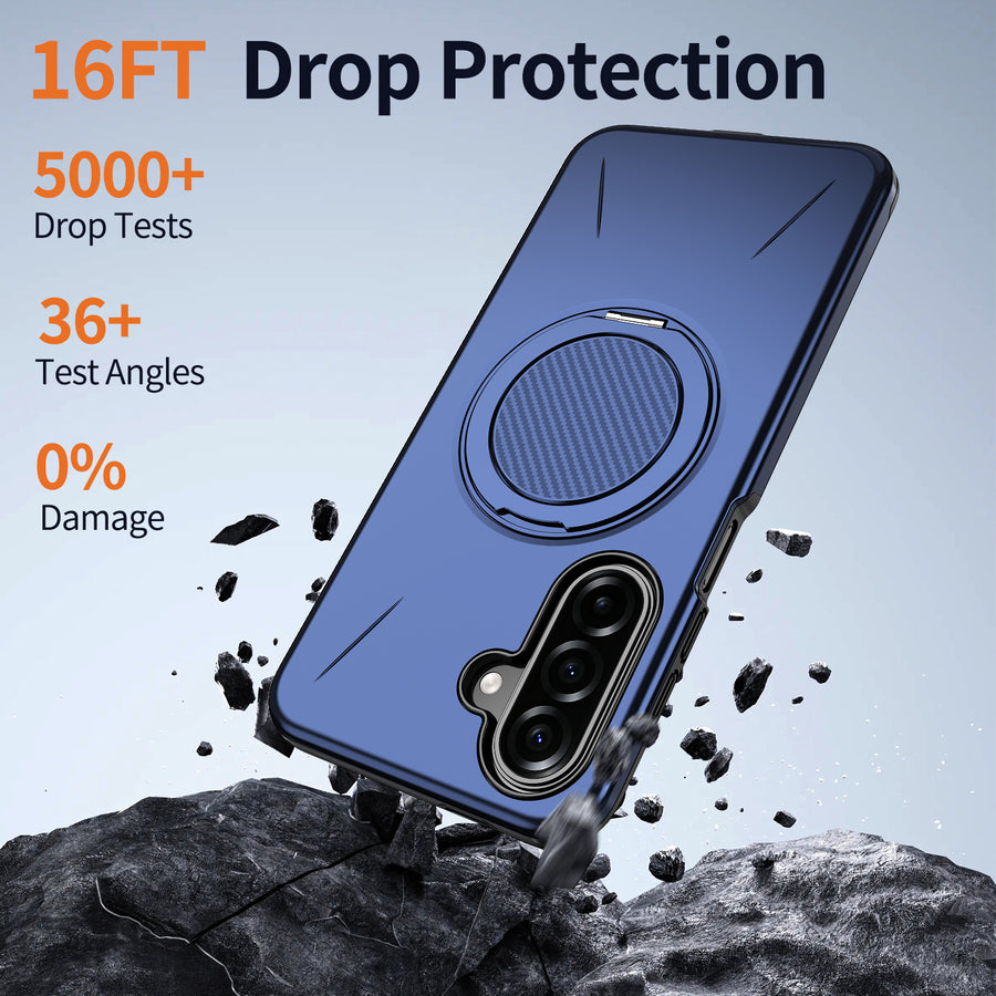 EDGE Mag Carbon Case with Magnetic Kickstand Ring for Samsung Galaxy A27 5G - Blue - EDMGCBNA27-BL-2.jpg