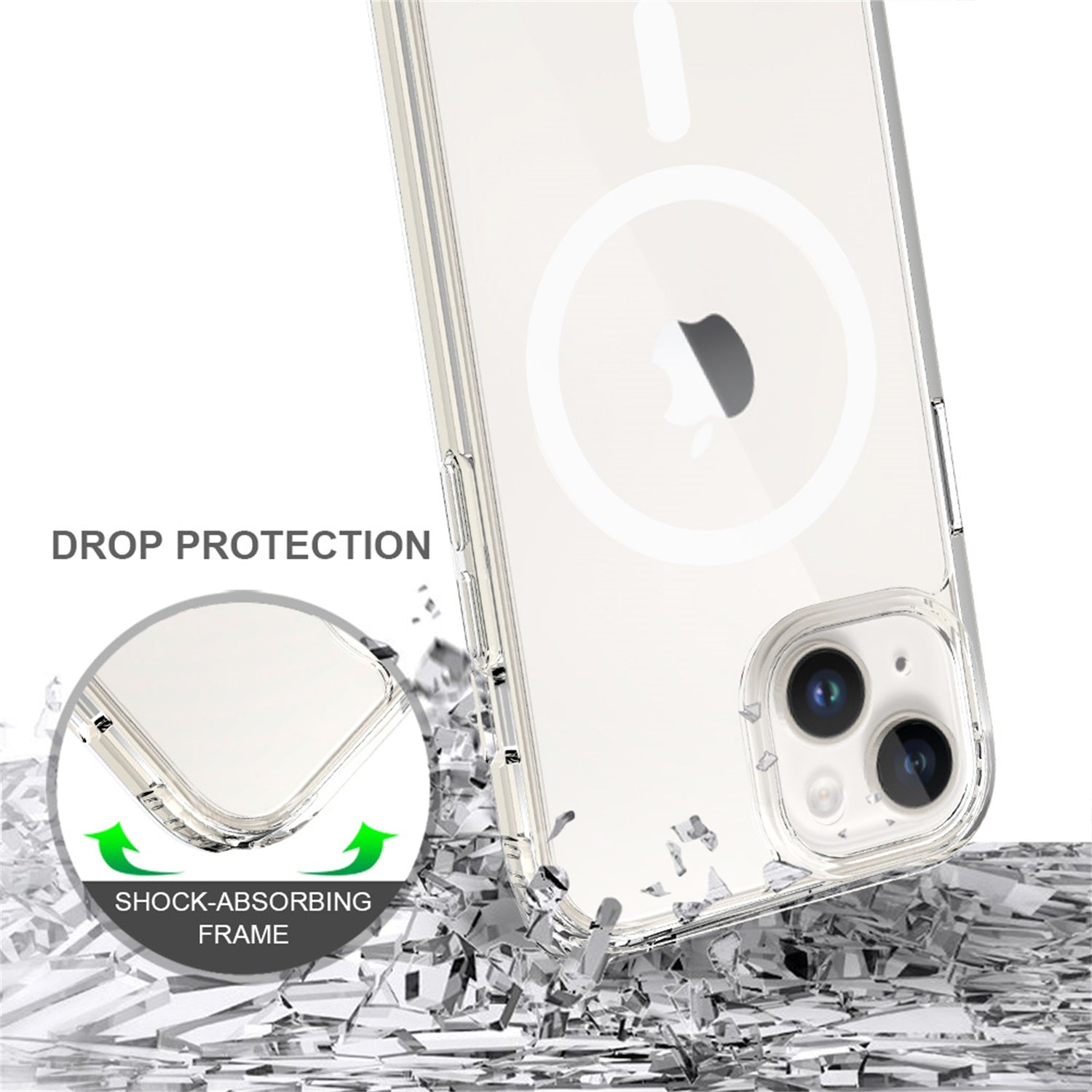 EDGE Mag Clear Case for Apple iPhone 17e / 16e / 15 / 14 / 13 - Clear - EDMGCLIPH15-CL-4.jpg