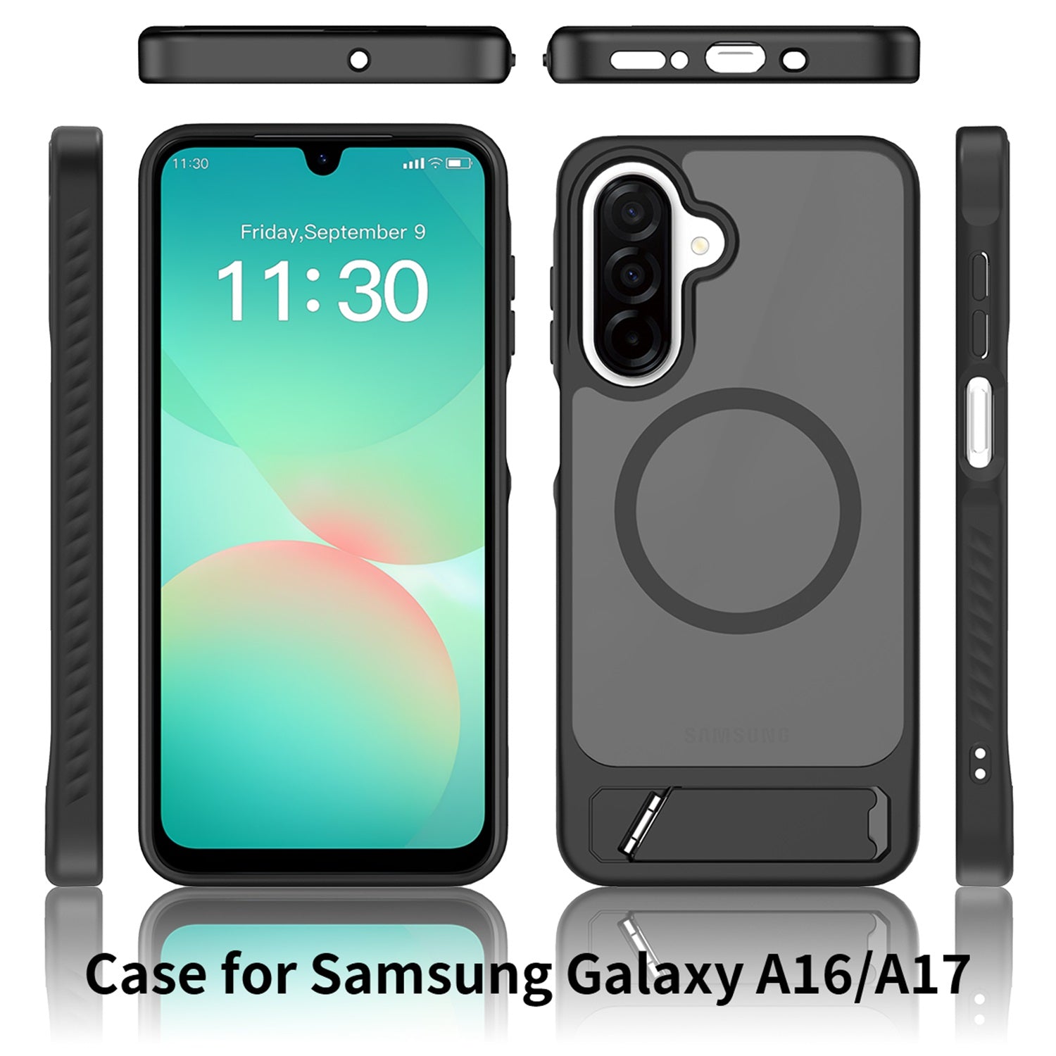 EDGE Mag Pro Case with Kickstand for Samsung Galaxy A17 5G / Galaxy A16 5G - Black - EDMGPRA17-BK-2.jpg