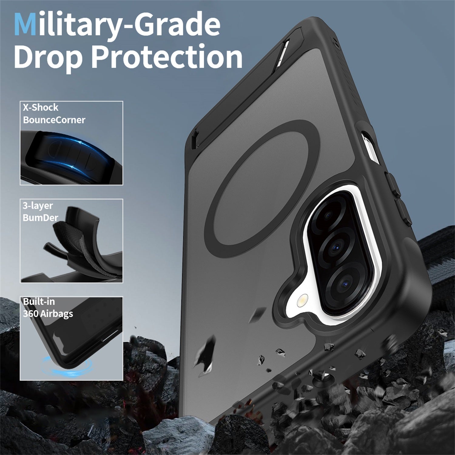 EDGE Mag Pro Case with Kickstand for Samsung Galaxy A17 5G / Galaxy A16 5G - Black - EDMGPRA17-BK-3.jpg