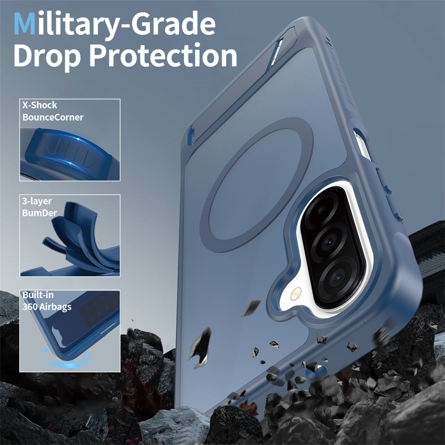 EDGE Mag Pro Case with Kickstand for Samsung Galaxy A17 5G / Galaxy A16 5G - Blue - EDMGPRA17-BL-2.jpg