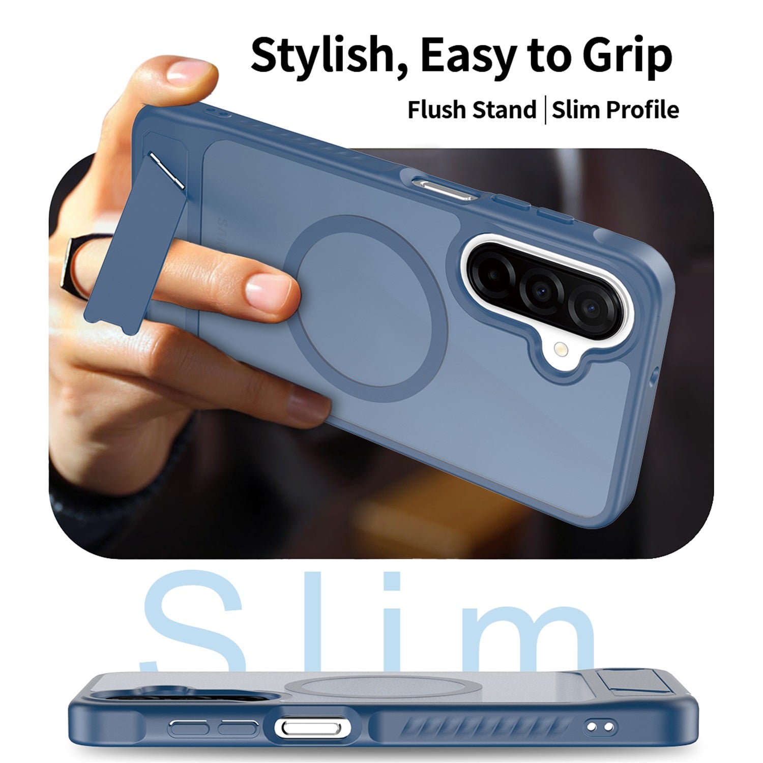 EDGE Mag Pro Case with Kickstand for Samsung Galaxy A17 5G / Galaxy A16 5G - Blue - EDMGPRA17-BL-3.jpg