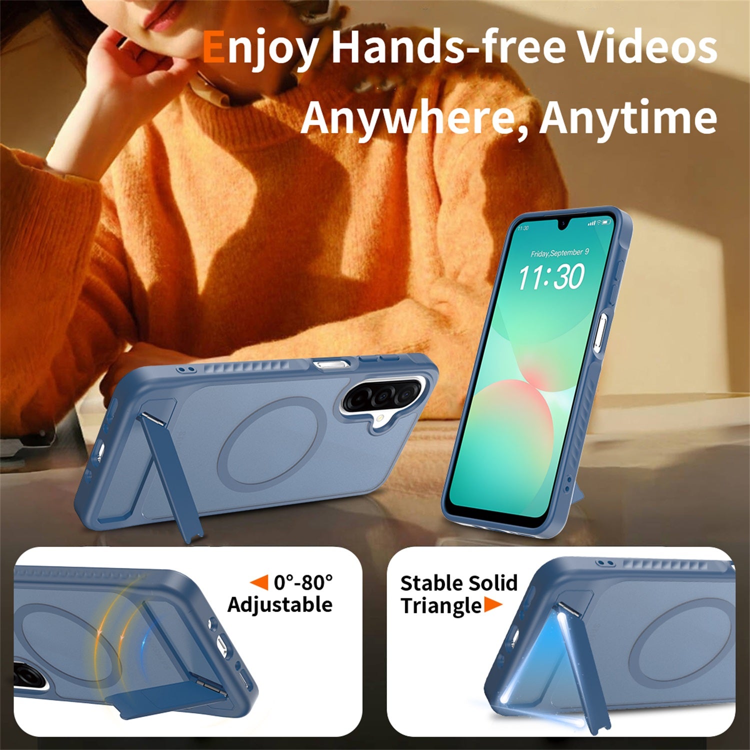 EDGE Mag Pro Case with Kickstand for Samsung Galaxy A17 5G / Galaxy A16 5G - Blue - EDMGPRA17-BL-4.jpg
