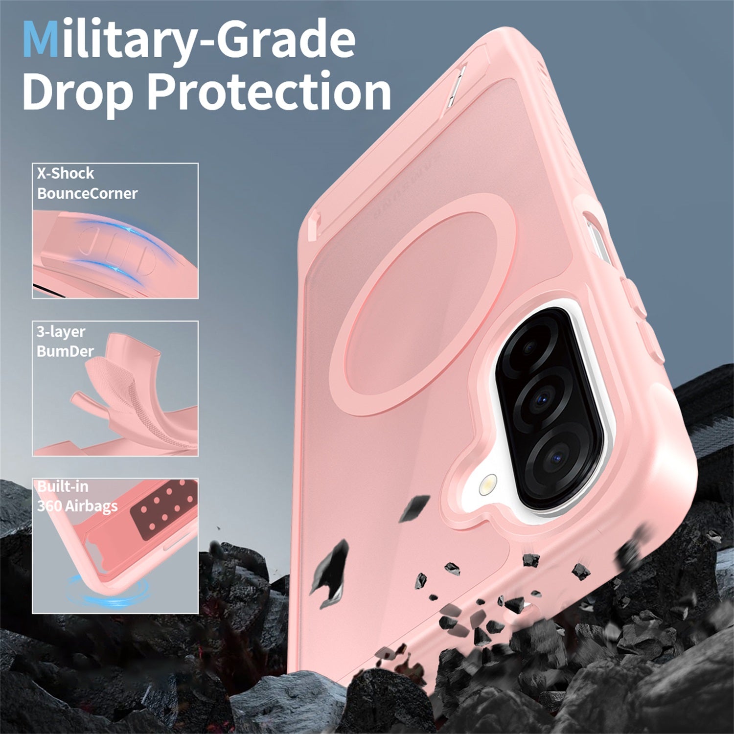 EDGE Mag Pro Case with Kickstand for Samsung Galaxy A17 5G / Galaxy A16 5G - Light Pink - EDMGPRA17-LP-2.jpg