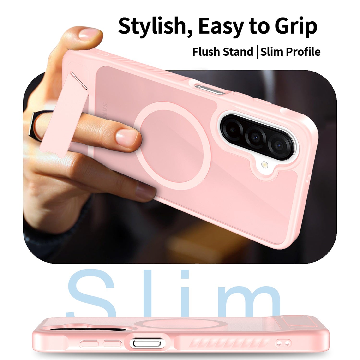 EDGE Mag Pro Case with Kickstand for Samsung Galaxy A17 5G / Galaxy A16 5G - Light Pink - EDMGPRA17-LP-3.jpg