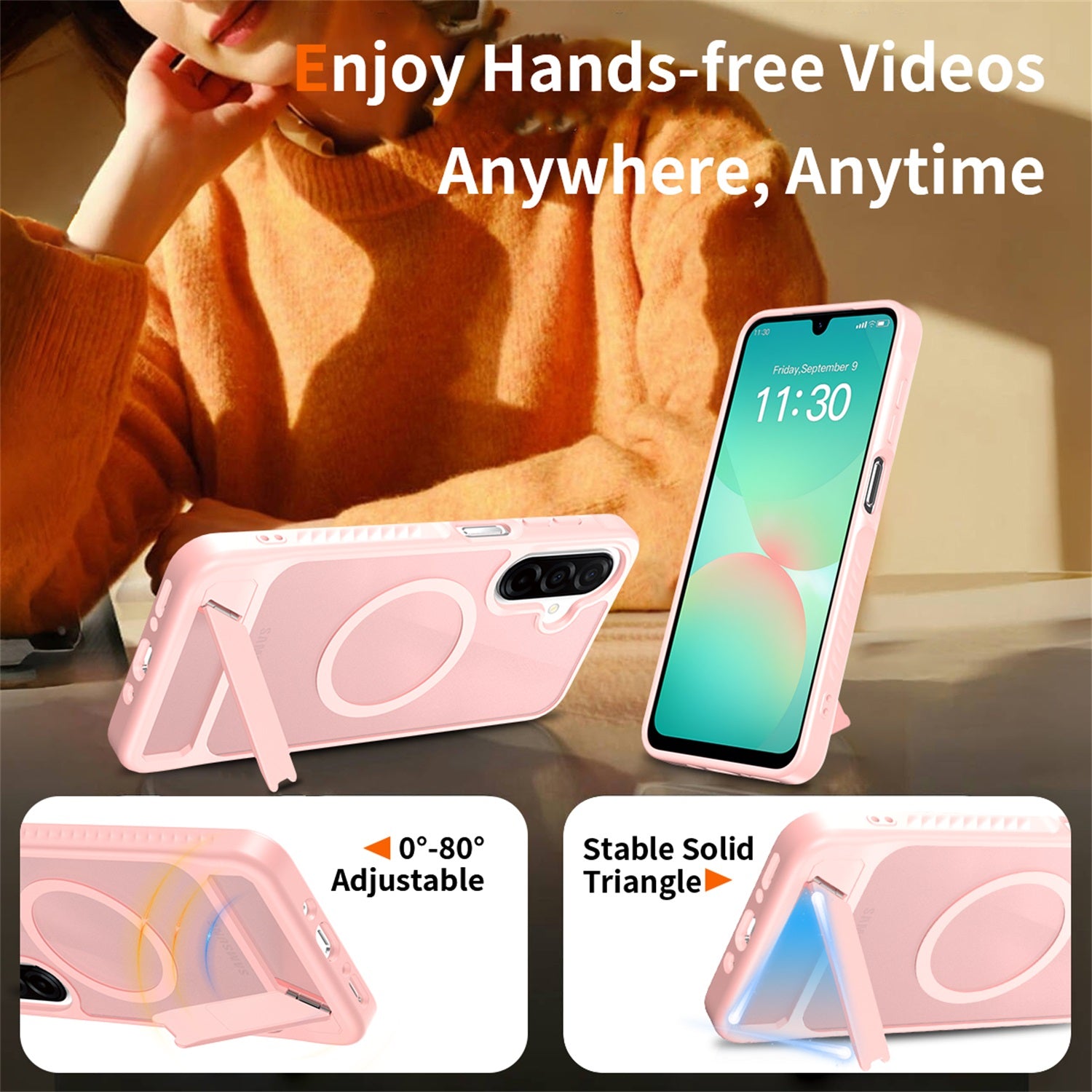 EDGE Mag Pro Case with Kickstand for Samsung Galaxy A17 5G / Galaxy A16 5G - Light Pink - EDMGPRA17-LP-4.jpg