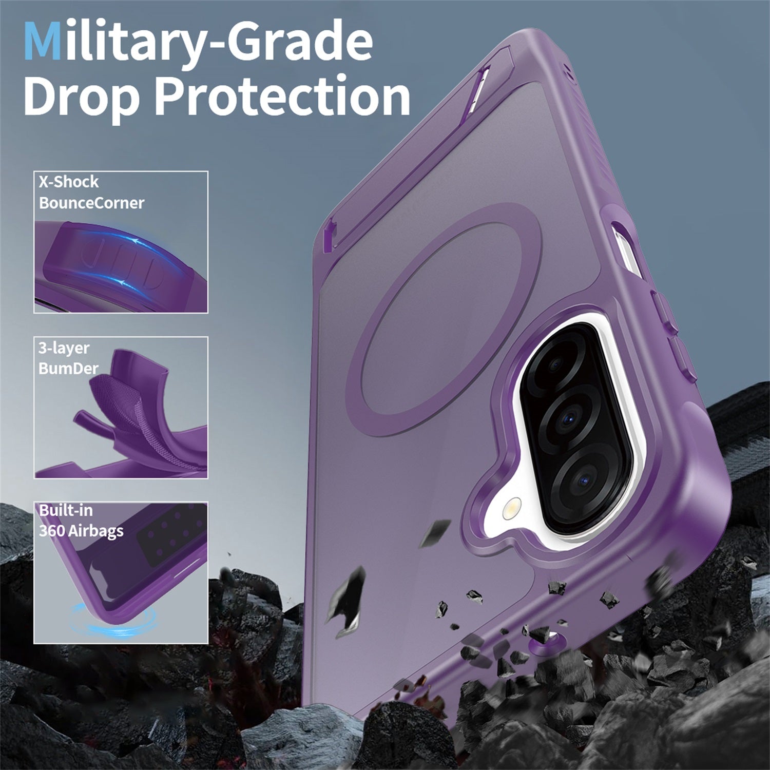 EDGE Mag Pro Case with Kickstand for Samsung Galaxy A17 5G / Galaxy A16 5G - Purple - EDMGPRA17-PR-2.jpg