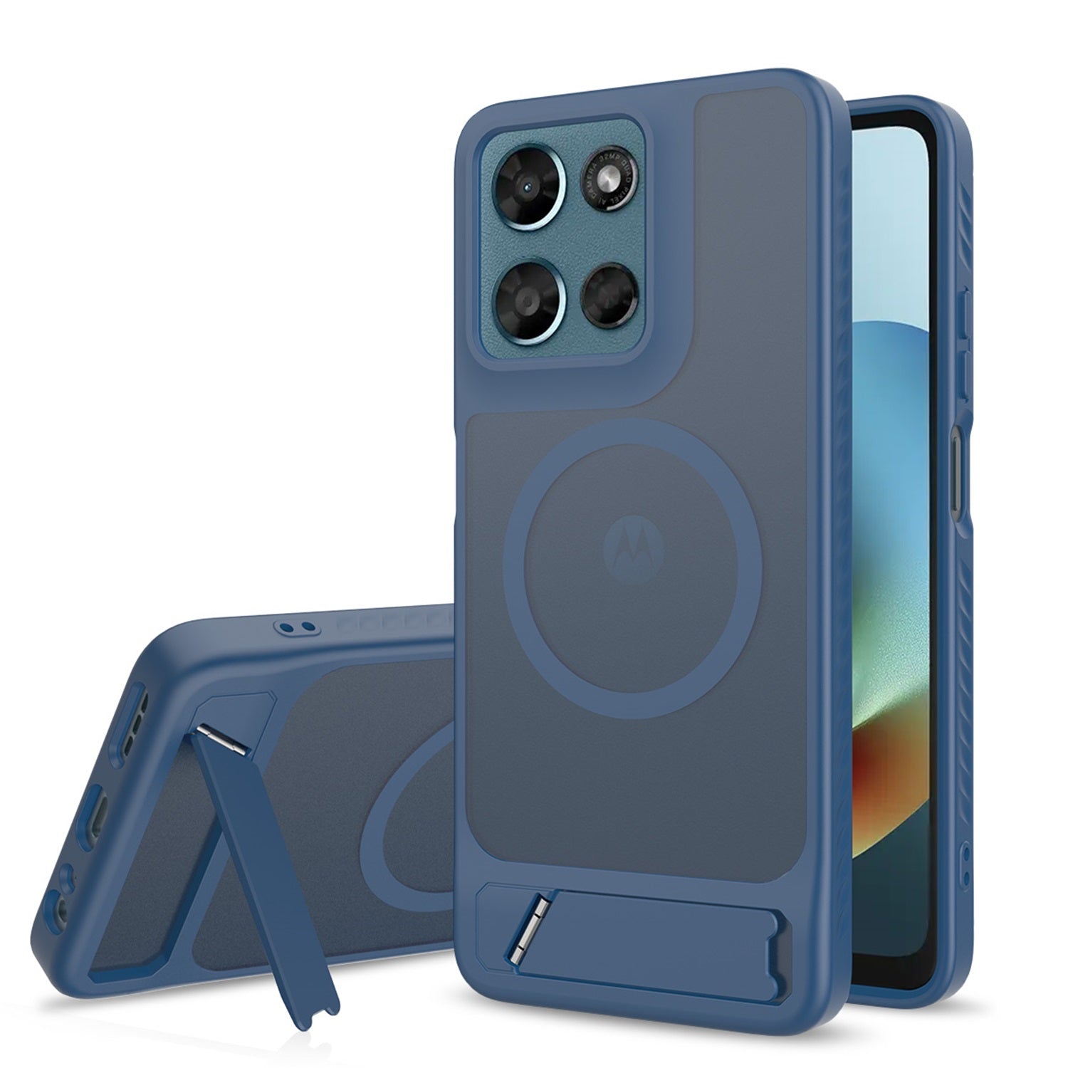 EDGE Mag Pro Case with Kickstand for Motorola Moto G Play (2026)/Moto G 5G (2026) / Moto G 5G (2025) - Blue