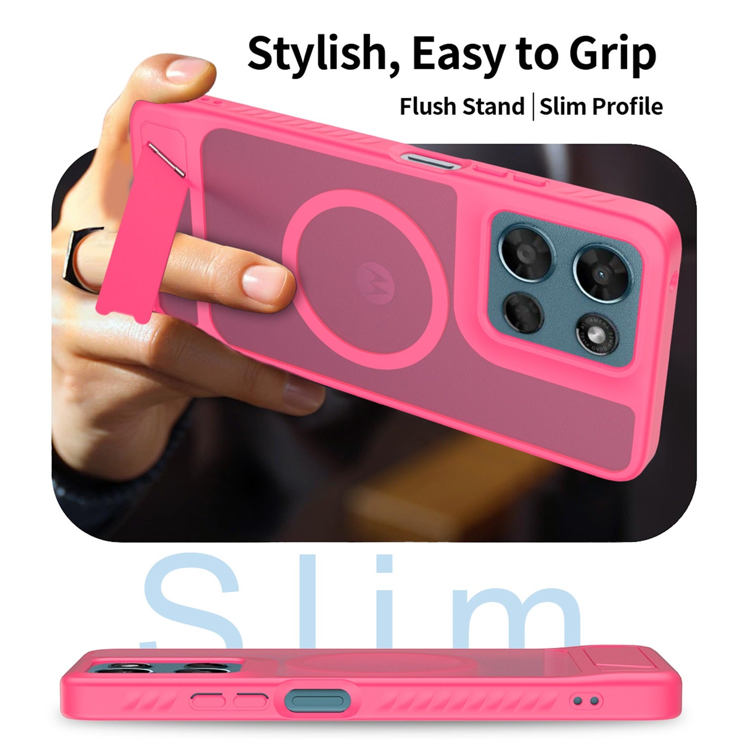 EDGE Mag Pro Case with Kickstand for Motorola Moto G Play (2026)/Moto G 5G (2026) / Moto G 5G (2025) - Hot Pink - EDMGPRG5G26-HP-3.jpg
