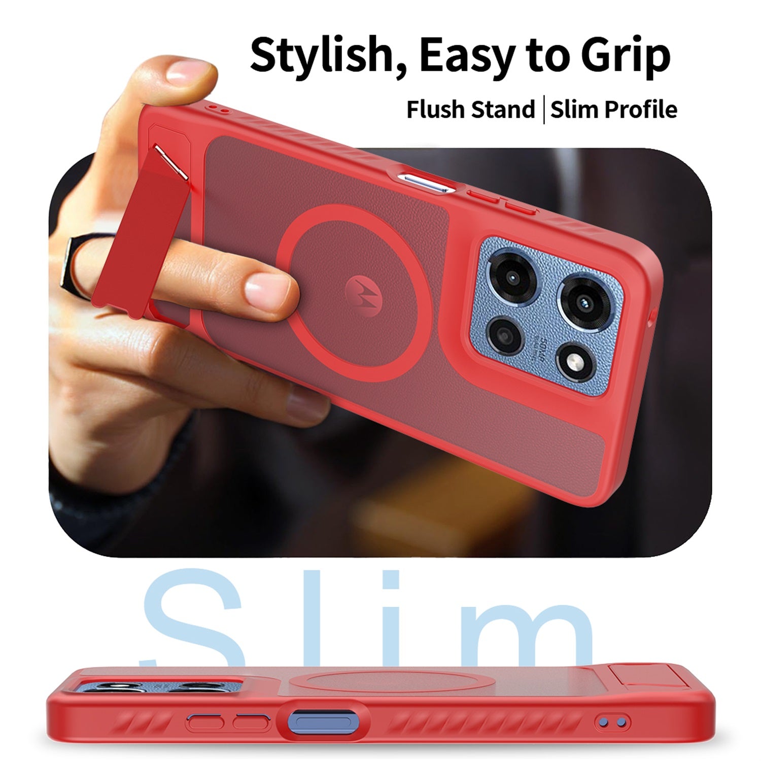 EDGE Mag Pro Case with Kickstand for Motorola Moto G Play (2026)/Moto G 5G (2026) / Moto G 5G (2025) - Red - EDMGPRG5G26-RD-3.jpg