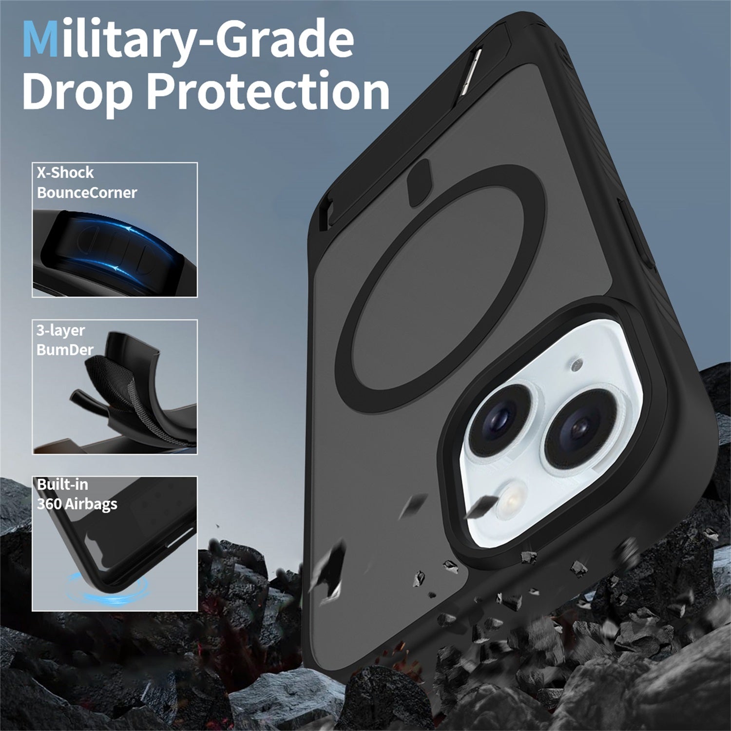 EDGE Mag Pro Case with Kickstand for Apple iPhone 17e / 16e / 15 / 14 / 13 - Black - EDMGPRIPH15-BK-4.jpg
