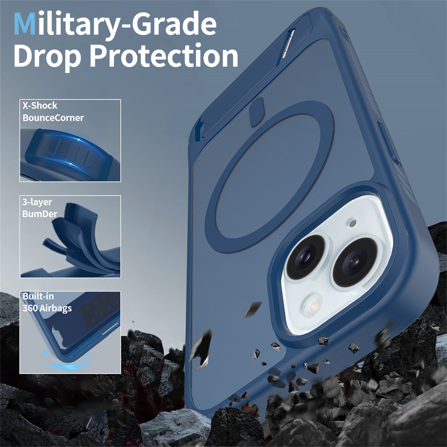EDGE Mag Pro Case with Kickstand for Apple iPhone 17e / 16e / 15 / 14 / 13 - Blue - EDMGPRIPH15-BL-4.jpg