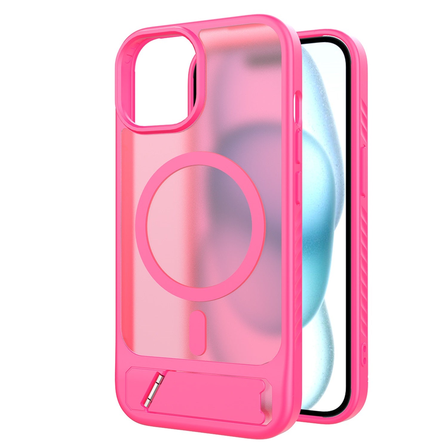 EDGE Mag Pro Case with Kickstand for Apple iPhone 17e / 16e / 15 / 14 / 13 - Hot Pink - EDMGPRIPH15-HP-3.jpg