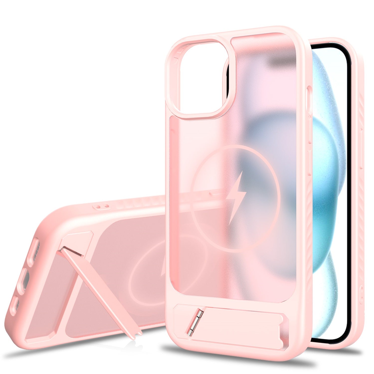 EDGE Mag Pro Case with Kickstand for Apple iPhone 17e / 16e / 15 / 14 / 13 - Light Pink - EDMGPRIPH15-LP-2.jpg