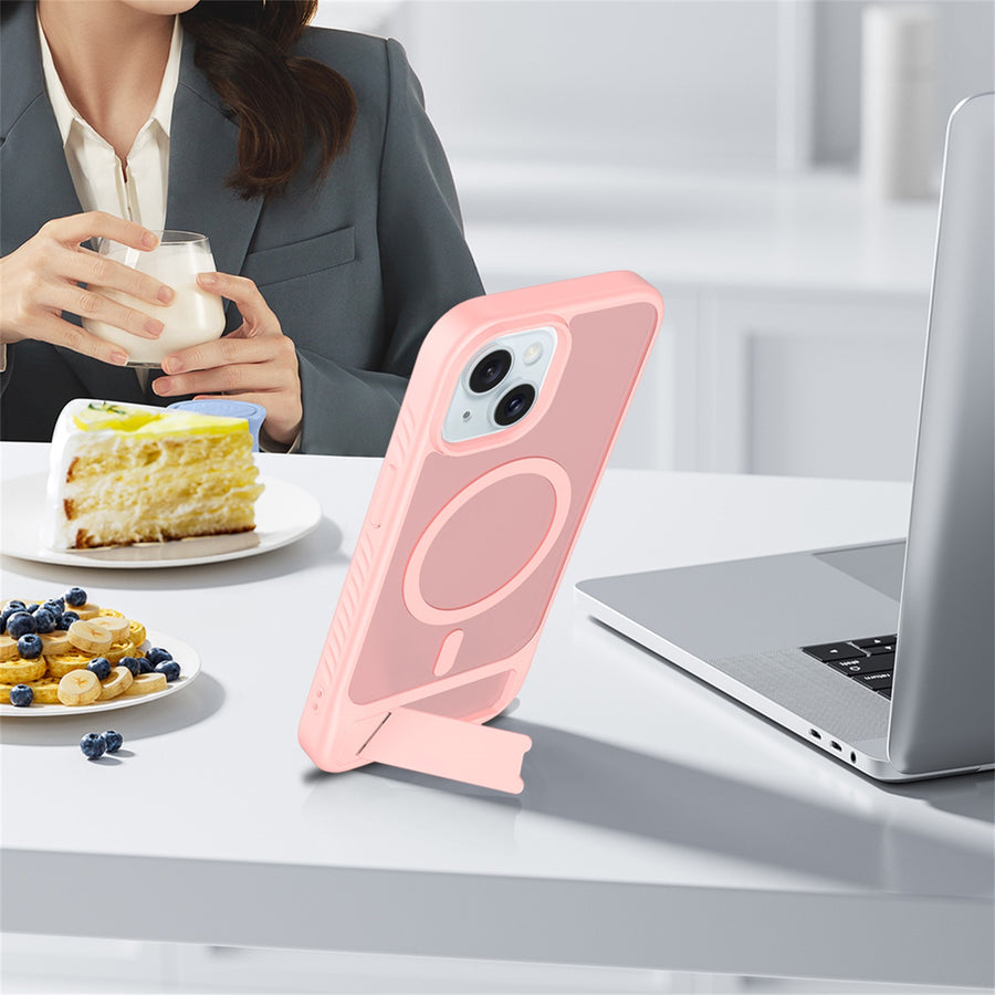 EDGE Mag Pro Case with Kickstand for Apple iPhone 17e / 16e / 15 / 14 / 13 - Light Pink - EDMGPRIPH15-LP-8.jpg