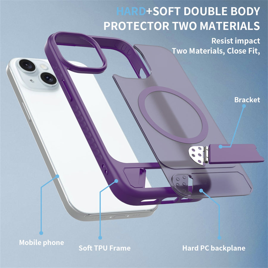 EDGE Mag Pro Case with Kickstand for Apple iPhone 17e / 16e / 15 / 14 / 13 - Purple - EDMGPRIPH15-PR-7.jpg