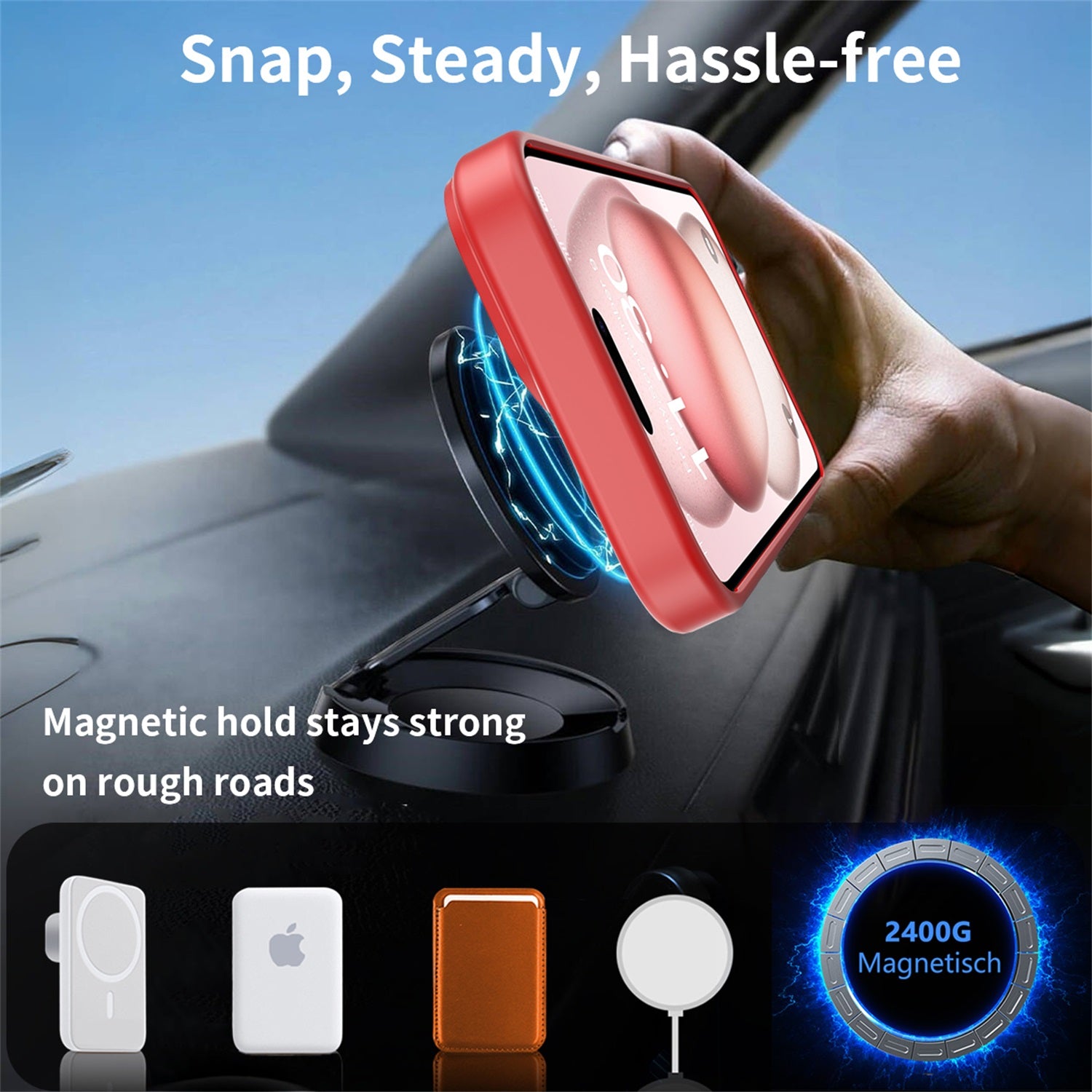 EDGE Mag Pro Case with Kickstand for Apple iPhone 17e / 16e / 15 / 14 / 13 - Red - EDMGPRIPH15-RD-5.jpg