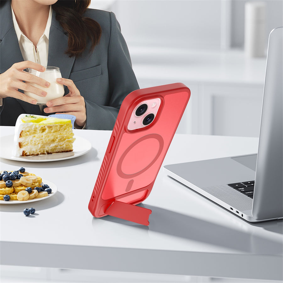 EDGE Mag Pro Case with Kickstand for Apple iPhone 17e / 16e / 15 / 14 / 13 - Red - EDMGPRIPH15-RD-7.jpg