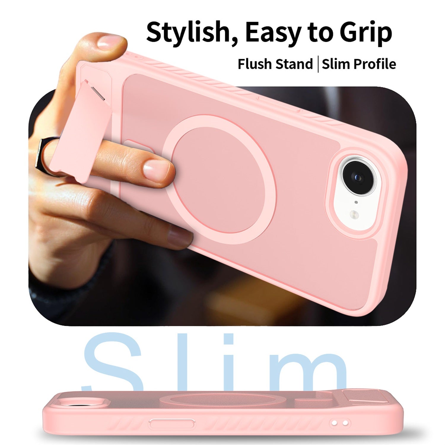 EDGE Mag Pro Case with Kickstand for Apple iPhone 17e / 16e - Light Pink - EDMGPRIPH16E-LP-4.jpg