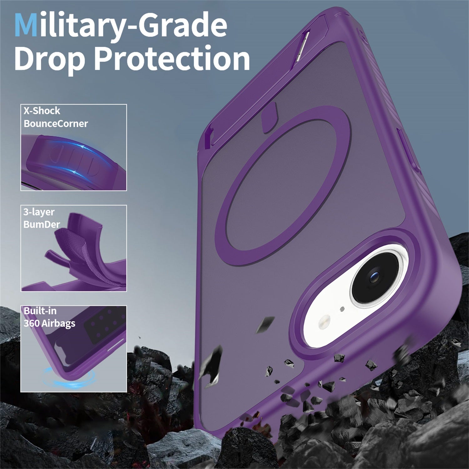 EDGE Mag Pro Case with Kickstand for Apple iPhone 17e / 16e - Purple - EDMGPRIPH16E-PR-3.jpg