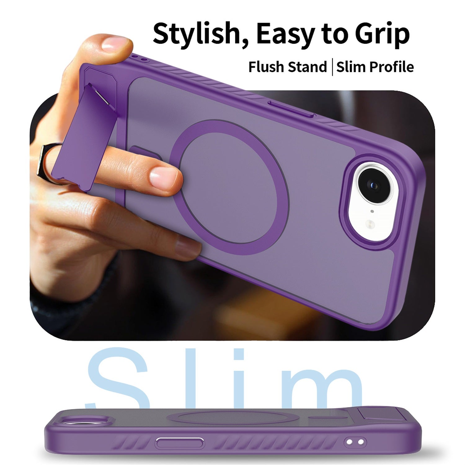 EDGE Mag Pro Case with Kickstand for Apple iPhone 17e / 16e - Purple - EDMGPRIPH16E-PR-4.jpg