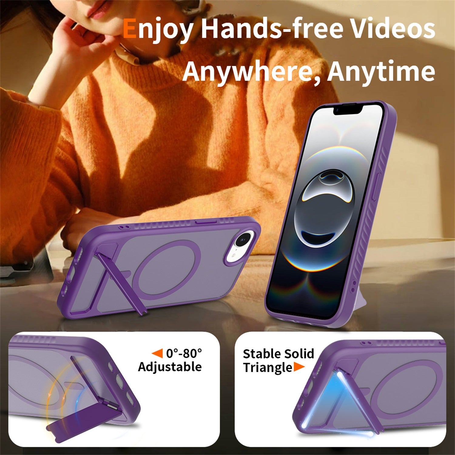 EDGE Mag Pro Case with Kickstand for Apple iPhone 17e / 16e - Purple - EDMGPRIPH16E-PR-5.jpg