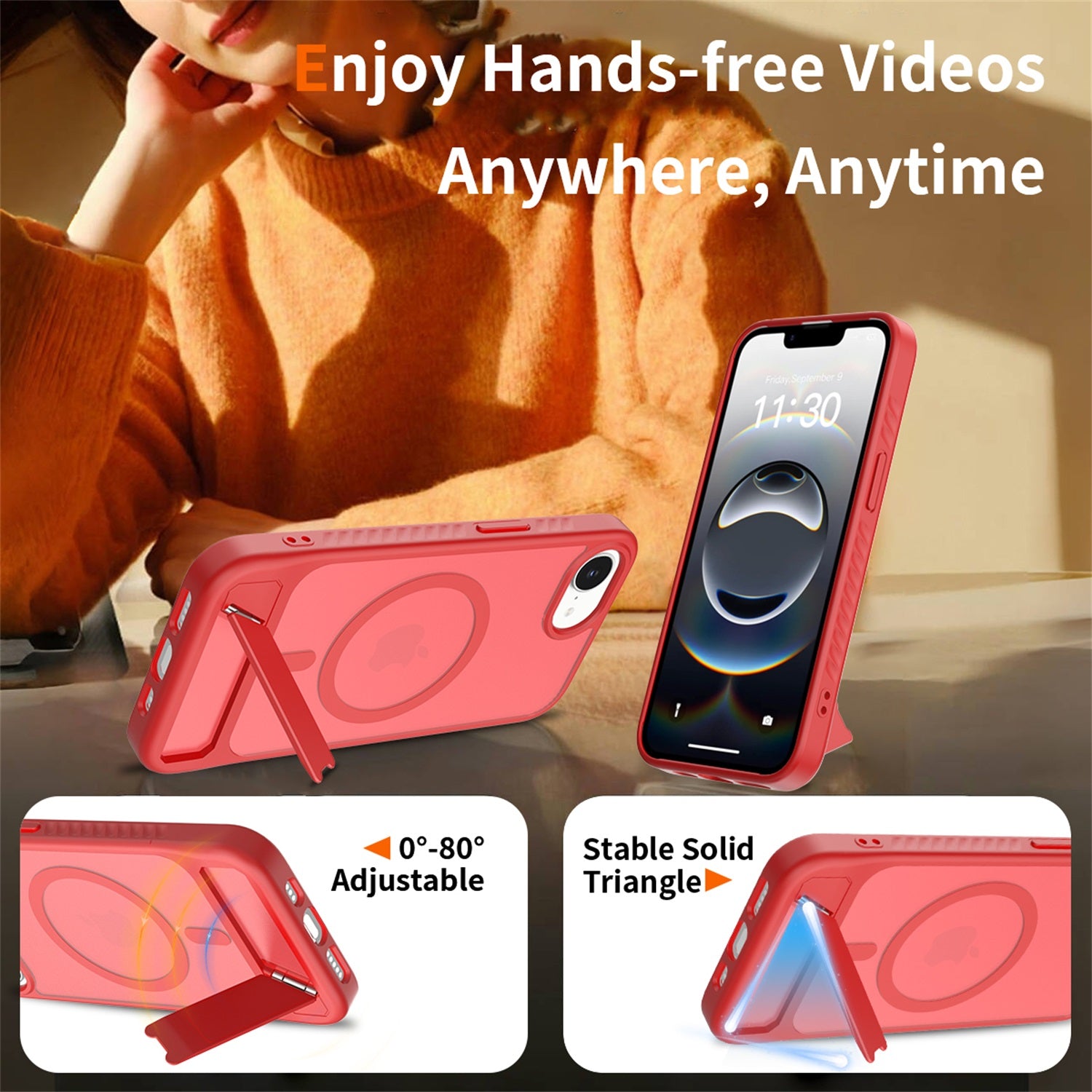 EDGE Mag Pro Case with Kickstand for Apple iPhone 17e / 16e - Red - EDMGPRIPH16E-RD-4.jpg