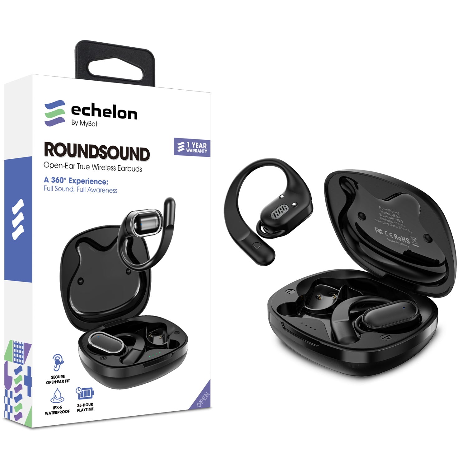 echelon RoundSound Open-Ear True Wireless Earbuds - Black - EFHSBTST211-1.jpg