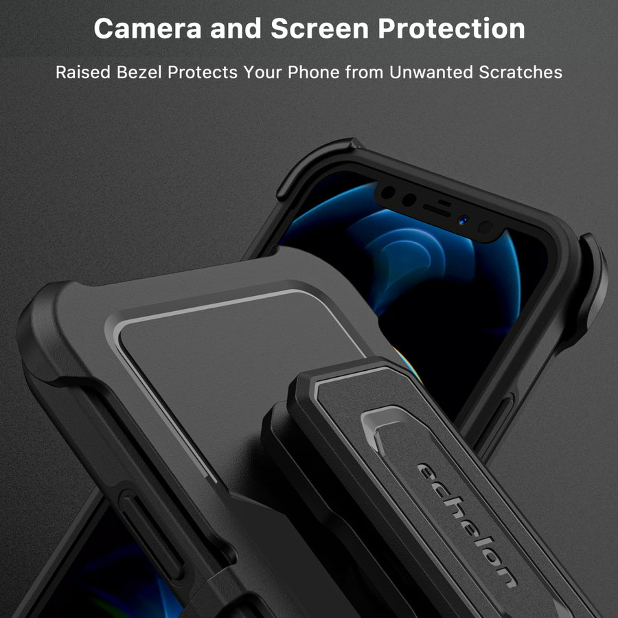 echelon Reflex Series Case with Holster for Apple iPhone 12 / 12 Pro - Black - EIP12PCSRSKS301-4.jpg