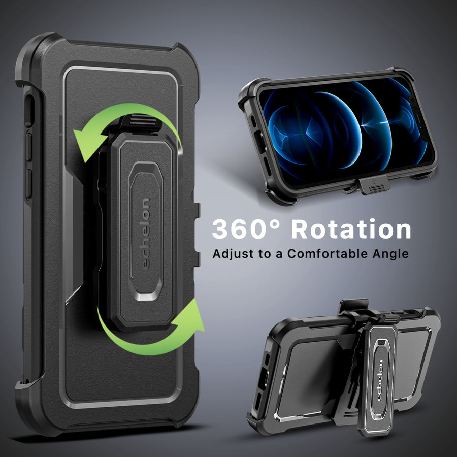 echelon Reflex Series Case with Holster for Apple iPhone 12 / 12 Pro - Black - EIP12PCSRSKS301-5.jpg