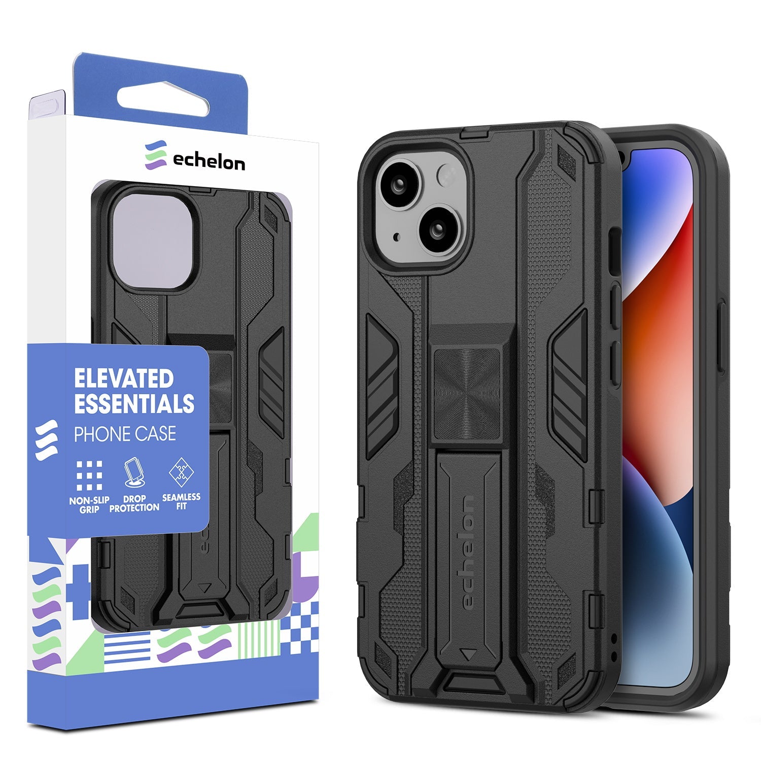 echelon Reflex Series Case w Kickstand for Apple iPhone 17e / 16e / 14 / 13 - Black