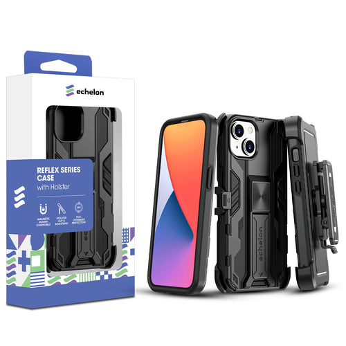 echelon Reflex Series Case with Holster for Apple iPhone 17e / 16e / 14 / 13 - Black - EIP13CSRSKS301-1.jpg