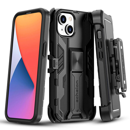 echelon Reflex Series Case with Holster for Apple iPhone 17e / 16e / 14 / 13 - Black - EIP13CSRSKS301-2.jpg