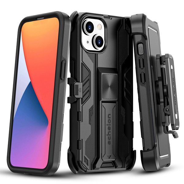 echelon Reflex Series Case with Holster for Apple iPhone 17e / 16e / 14 / 13 - Black - EIP13CSRSKS301-2.jpg