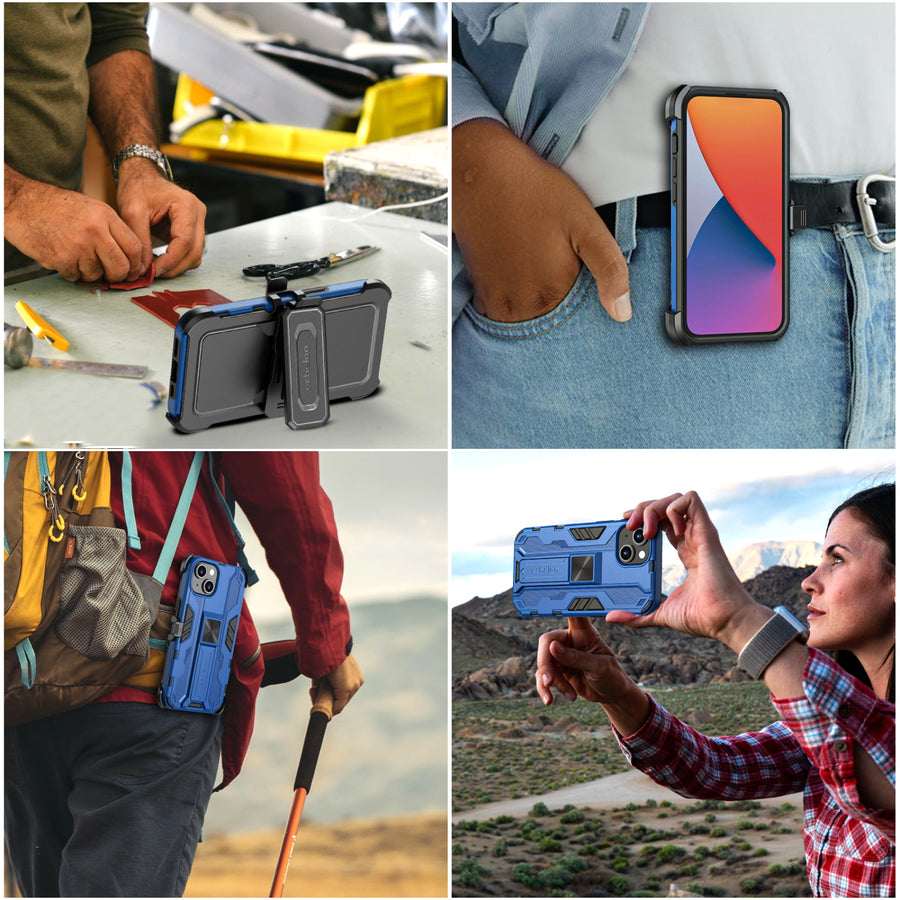 echelon Reflex Series Case with Holster for Apple iPhone 17e / 16e / 14 / 13 - Reflex Blue - EIP13CSRSKS303-6.jpg