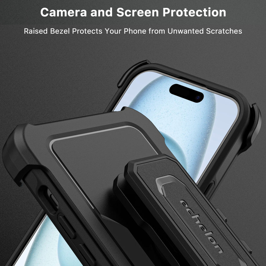 echelon Reflex Series Case with Holster for Apple iPhone 15 - Black - EIP15CSRSKS301-4.jpg