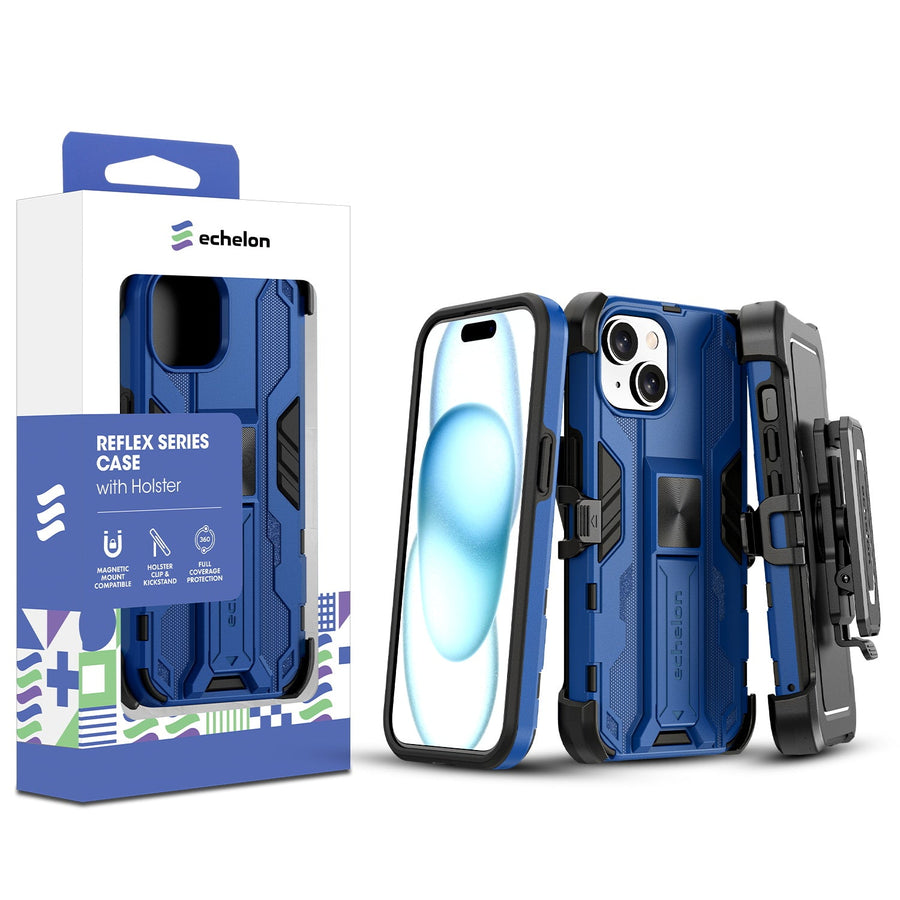 echelon Reflex Series Case with Holster for Apple iPhone 15 - Reflex Blue