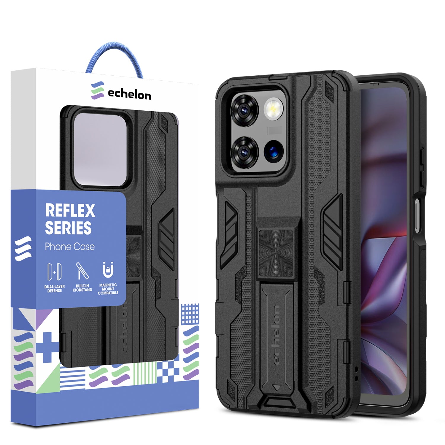 echelon Reflex Series Case w Kickstand for Motorola Moto G 5G (2026)/Moto G Play (2026) / Moto G 5G (2025) - Black