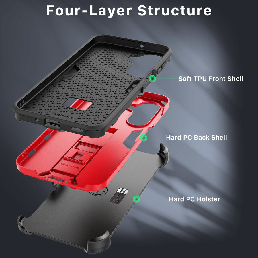 echelon Reflex Series Case with Holster for Samsung Galaxy A17 5G / Galaxy A16 5G - Red - ESA175GCSRSKS302-3.jpg