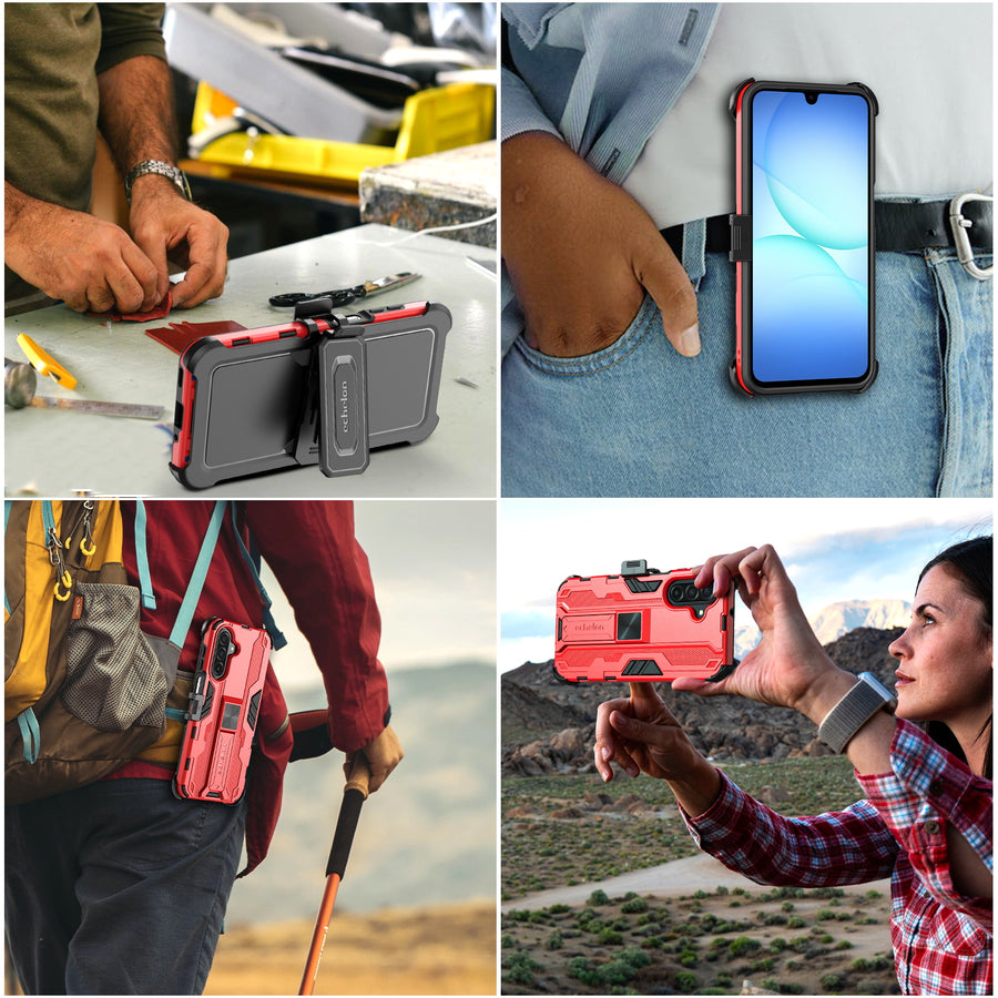 echelon Reflex Series Case with Holster for Samsung Galaxy A17 5G / Galaxy A16 5G - Red - ESA175GCSRSKS302-6.jpg