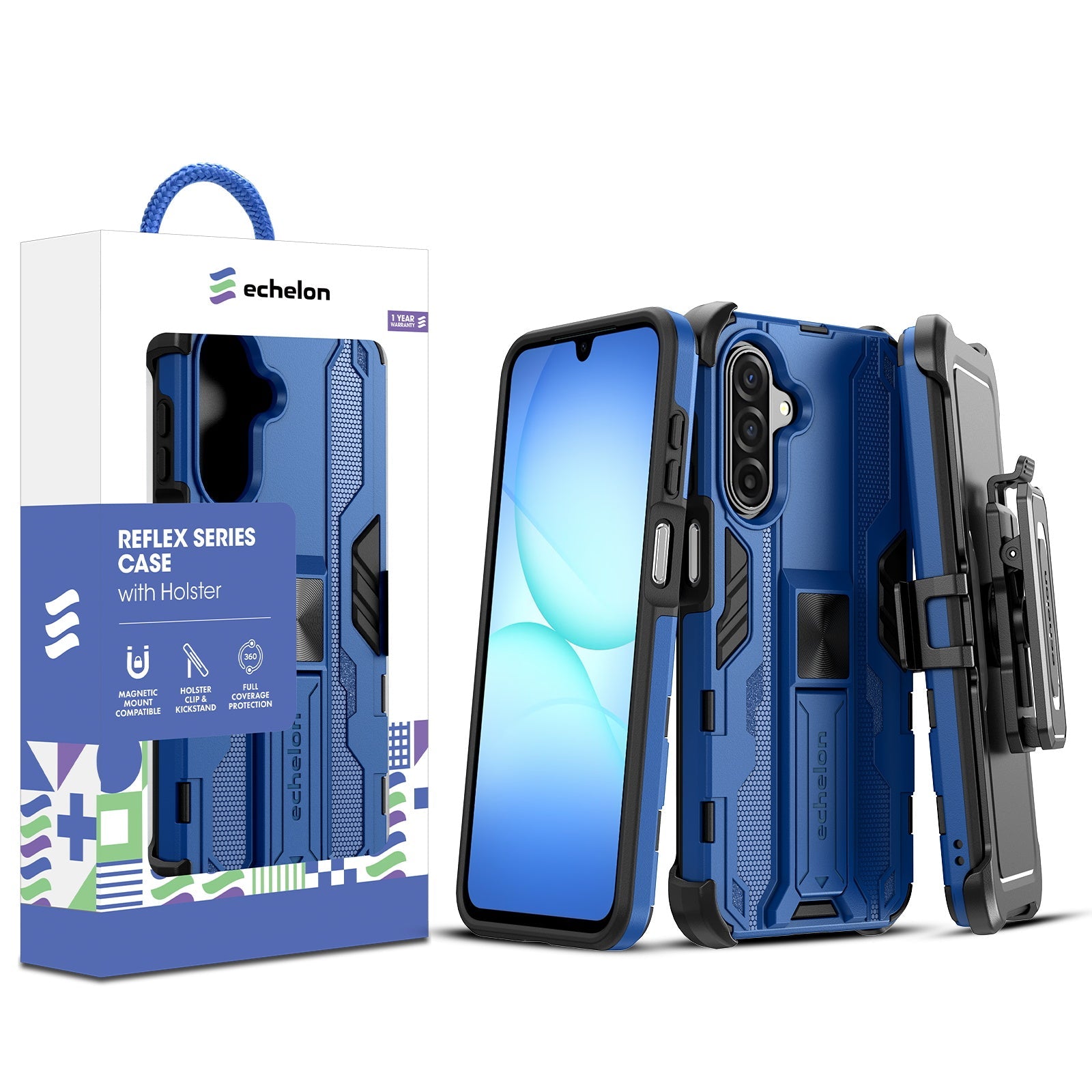 echelon Reflex Series Case with Holster for Samsung Galaxy A17 5G / Galaxy A16 5G - Reflex Blue