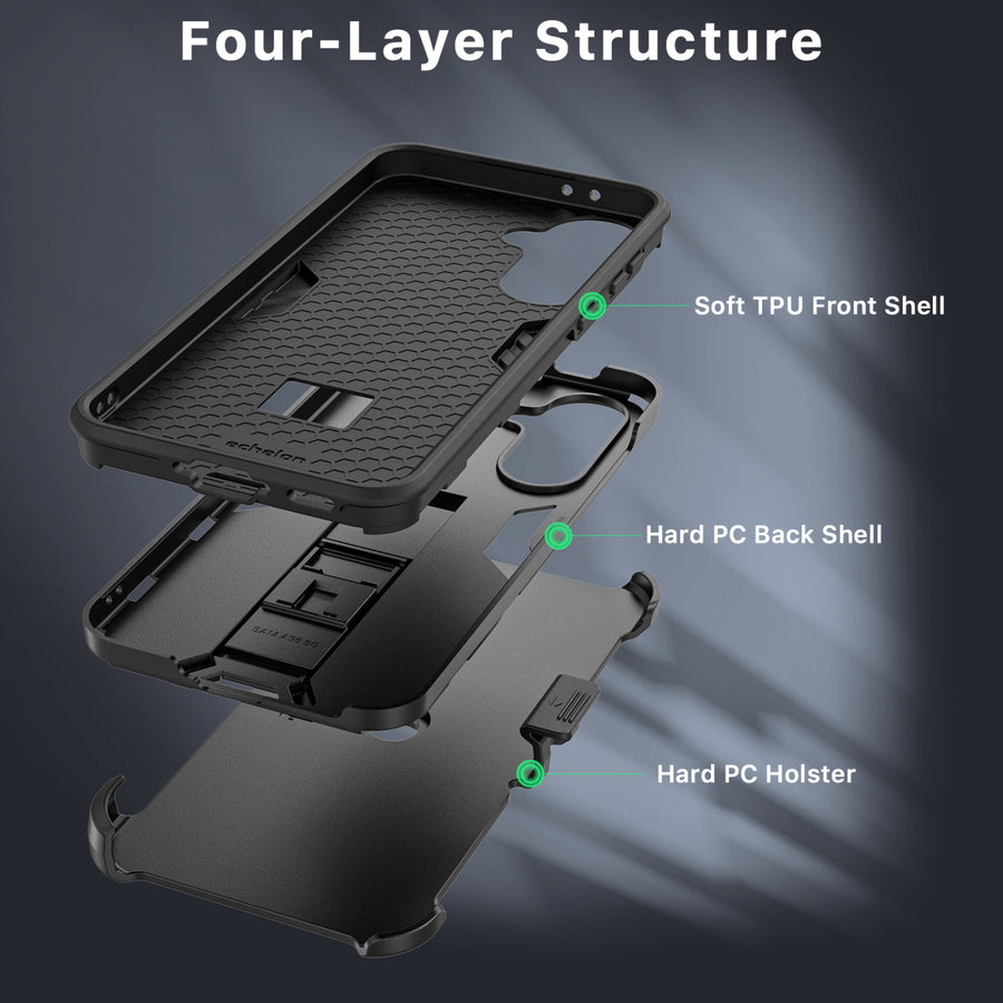 echelon Reflex Series Case with Holster for Samsung Galaxy A36 5G - Black - ESA365GCSRSKS301-3.jpg
