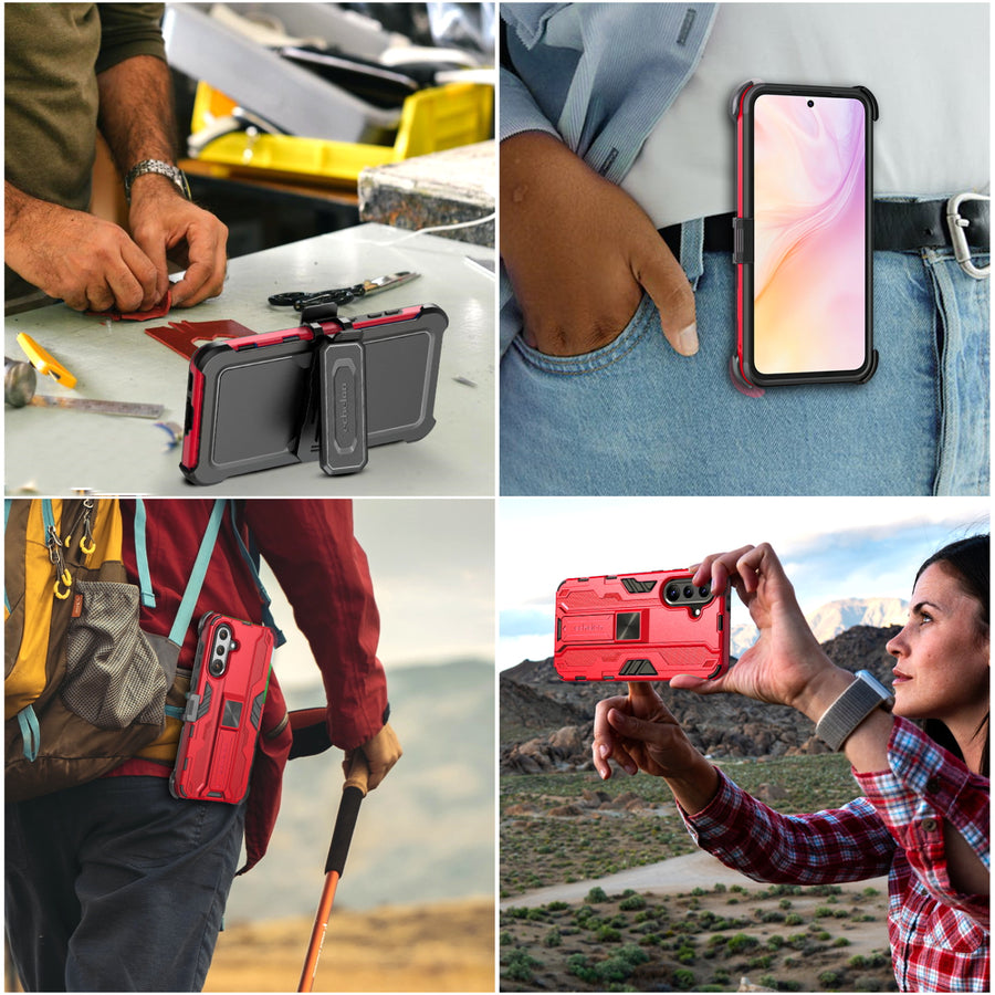 echelon Reflex Series Case with Holster for Samsung Galaxy A37 5G / Galaxy A36 5G - Red - ESA375GCSRSKS302-6.jpg